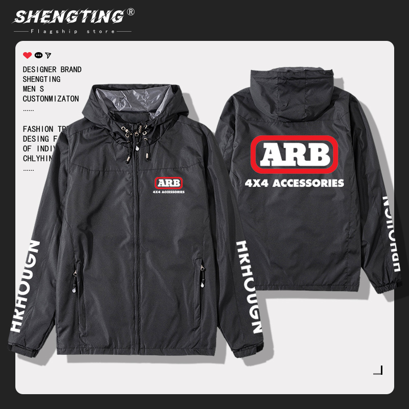 Arb4X4 Off-Road Personalized Modified Printed Work Jacket Men's Trendy Casual Spring and Autumn Fleece-Lined Coat
