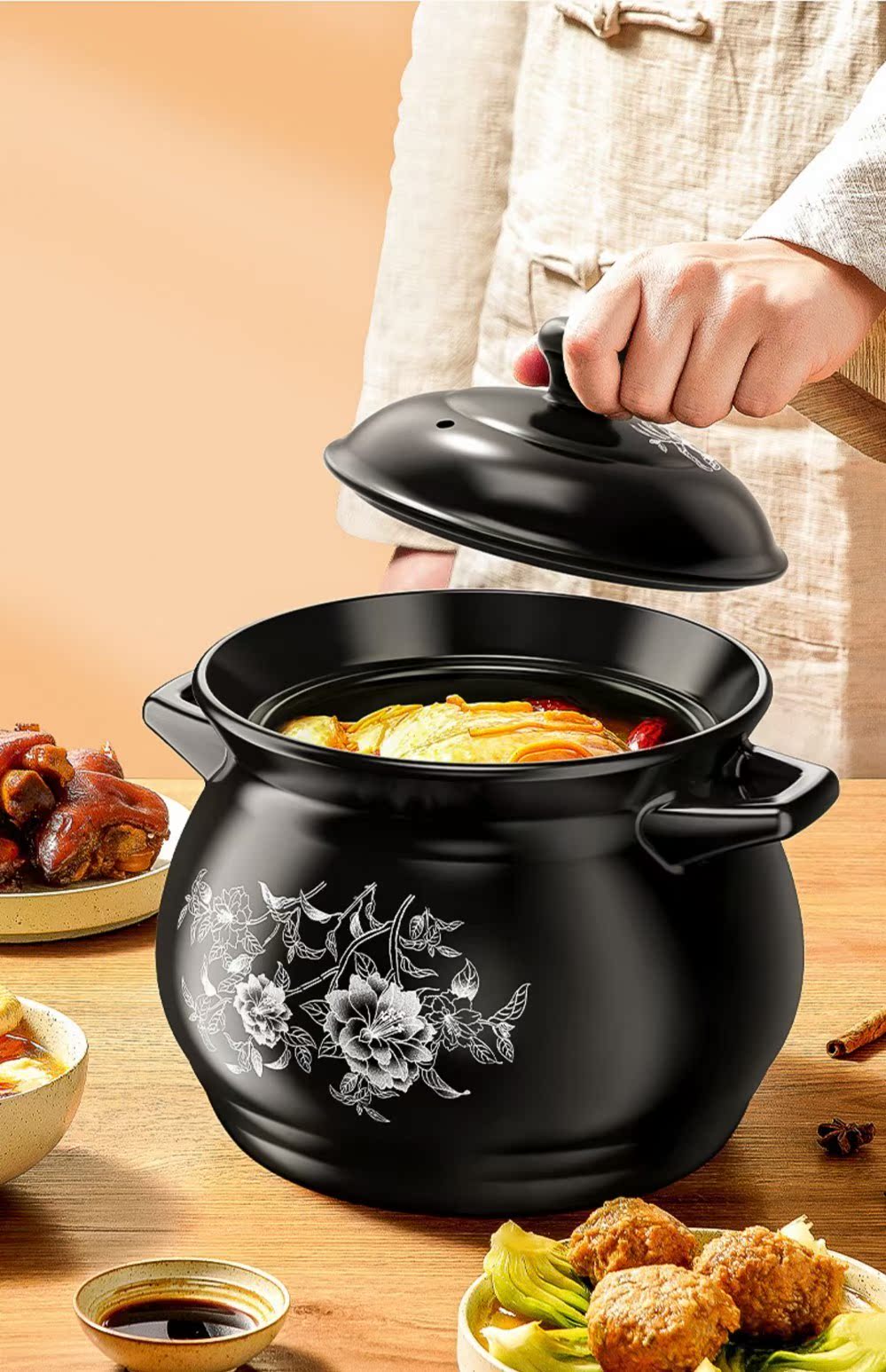 Casserole stew pot household gas high temperature resistant ceramic pot soup pot gas stove special soup pot casserole soup pot clay pot