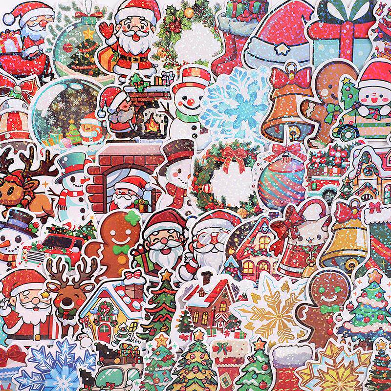 Christmas cartoon sticker santa gift