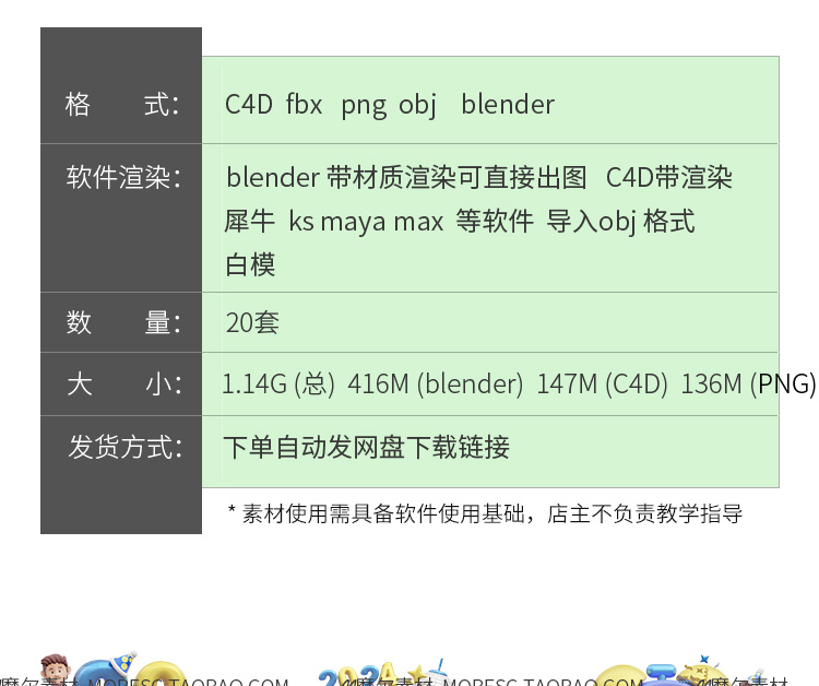 图片[2]-20个Blender模型2024新年人物fbx庆祝节日礼物气球时钟c4d素材png MX696-cg男孩