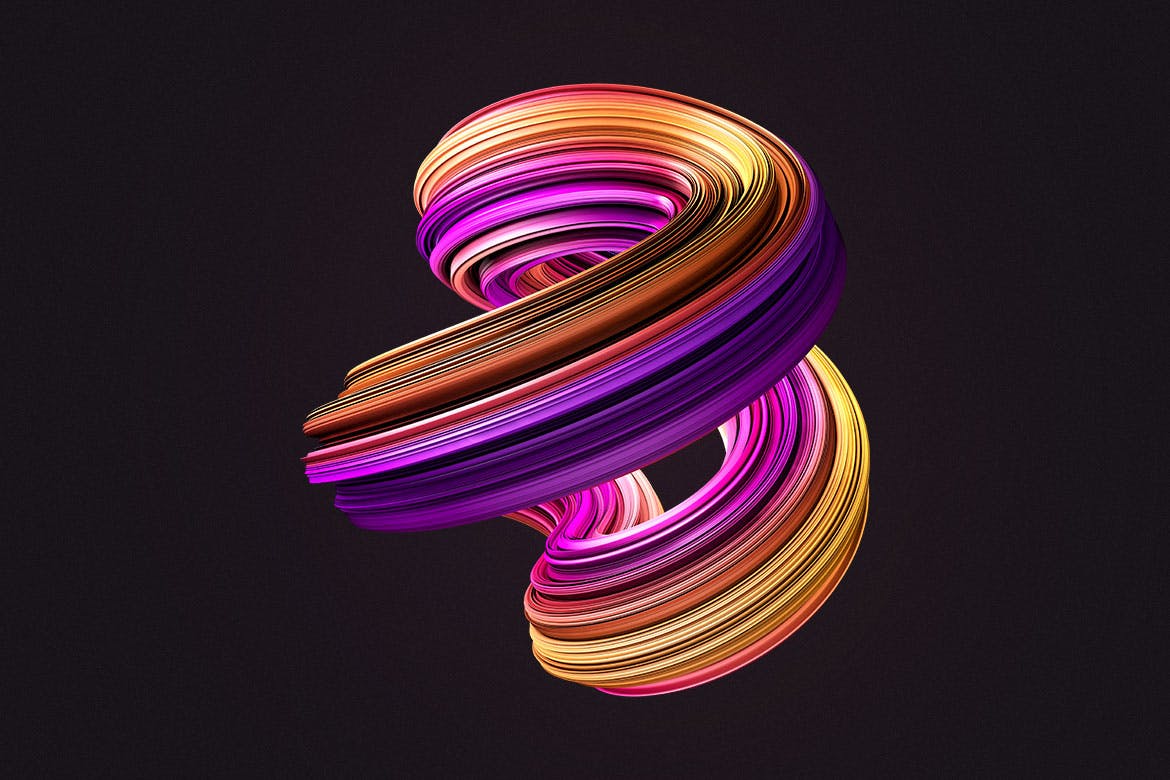 3D Twisted Decorative Shapes Backgrounds_6.jpg