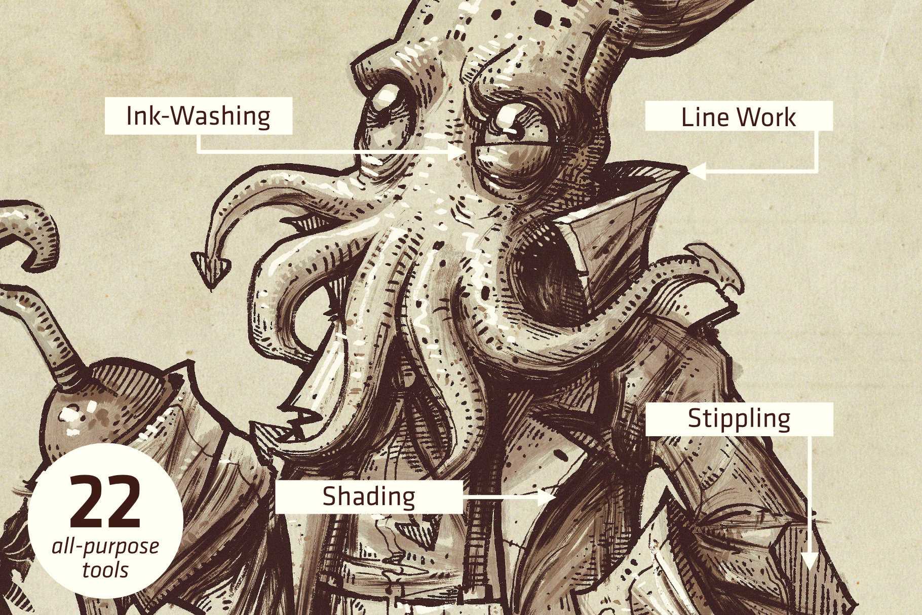 Squid Brush Pack for Procreate  Brushes ~ Creative.jpg