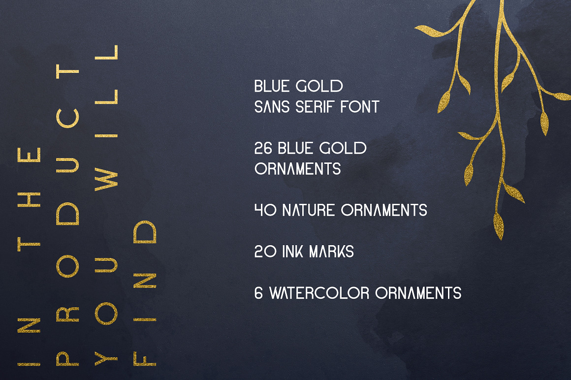 Blue Gold sans serif font   Extras, a Sans Serif F.jpg