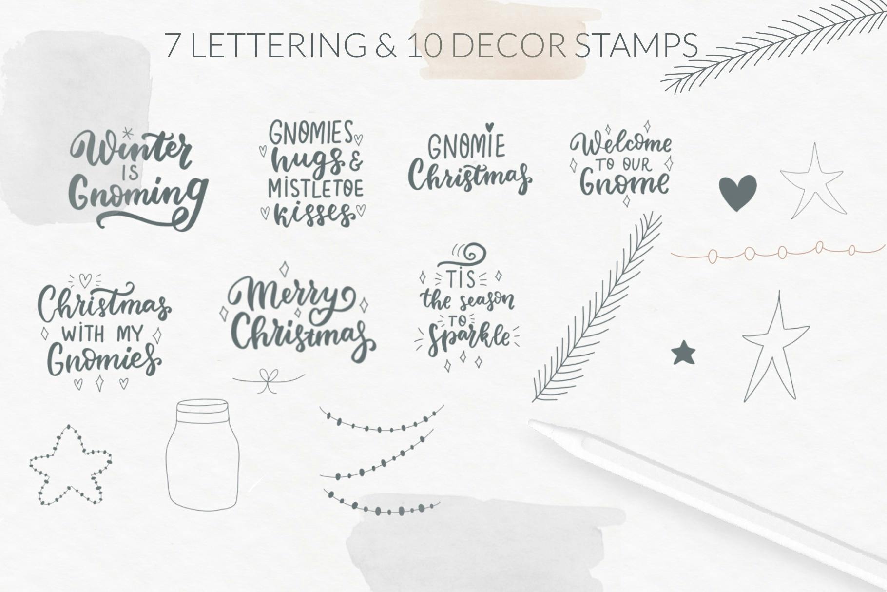Christmas Scandi Gnome and houses Procreate stamps.jpg