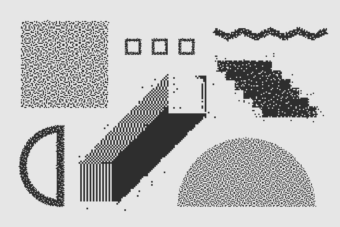 120 Vector Dither Textured Clip Arts, a Graphic by.jpg