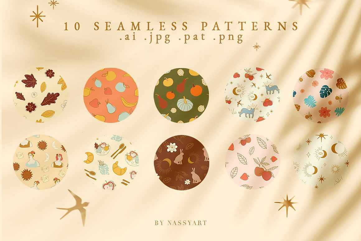 Celestial Fall Abstract Set, a Decorative Illustra.jpg