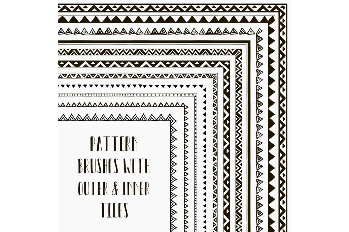 Vector pattern brushes. Hand-drawn Tribal Style..jpg