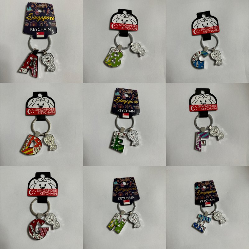 Shanghai Shipped Singapore Souvenirs 26 English Alphabet Keychains