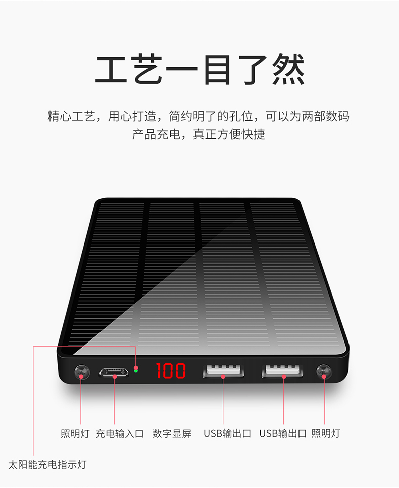 Siêu mỏng xách tay nhỏ sạc năng lượng mặt trời Po của Apple OPPO Huawei vivo Universal Mobile mA điện thoại di động MIUI đấm khối lượng nhanh phí - Ngân hàng điện thoại di động sạc dự phòng redmi 20000mah