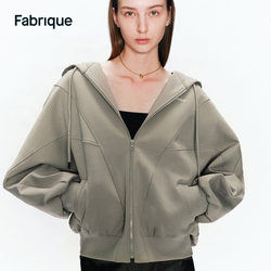 Fabrique BASIC split line zipper hooded sweatshirt for women 2024 spring and summer new loose silhouette jacket