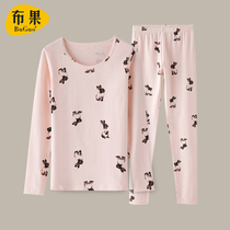 Pure Cotton Autumn Clothes Autumn Pants Woman Suit Students Thin bottom full cotton sweatshirt line clothing line pants female big boy warm lingerie