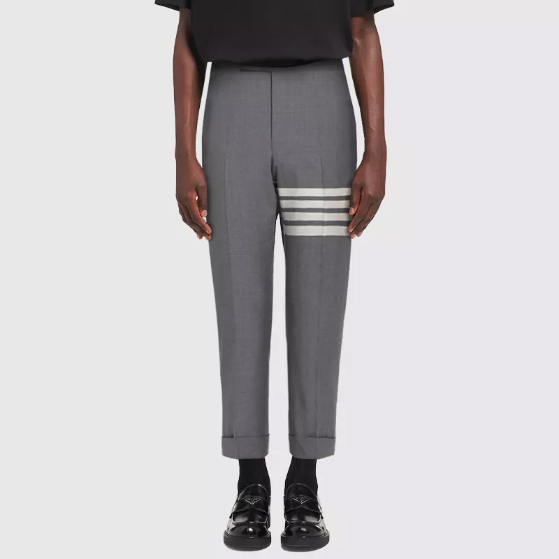 [Official Genuine] Tb Casual Suit Pants for Men and Women, Couple Style, Slim Fit, Nine-Tenths Length, Straight Leg, Business College Style Long Pants
