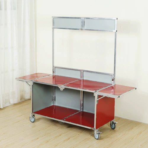 Складной обеденный автомобиль жидкие киоски свинг -бармен, мобильная ручная тележка, новый рекламный стол складывающих земных полков