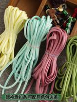 Cheongsam plate buckle strip with dark lines one-character pipa round buckle strip Chinese style Tang suit and Hanfu colorful handmade rope belt