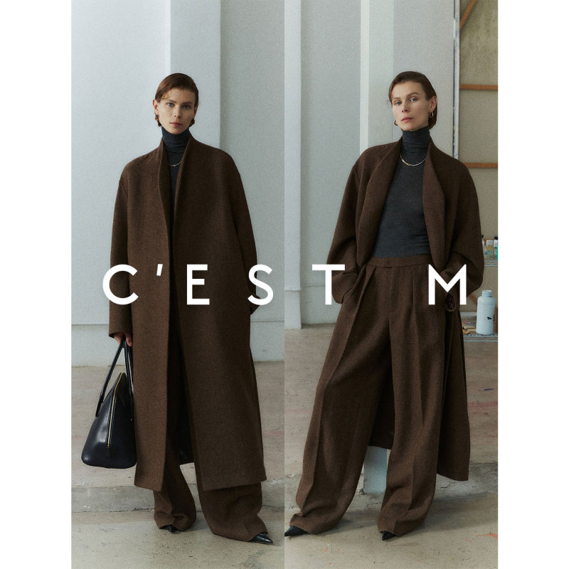 Cest m | Italian Wool & Vicuna Natural Alpaca Wool_ Classic Row Coat and Trousers