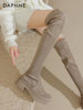 Daphne French-Style Stacked Over-The-Knee Boots 2025 Spring New Thick-Soled Long Boots Retro Elastic Slim Boots