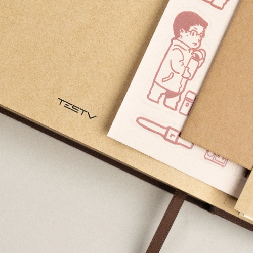 Testv Origin Series A5 Hard -Noodle Notebook Cowhide Paper Copper Surface Cover