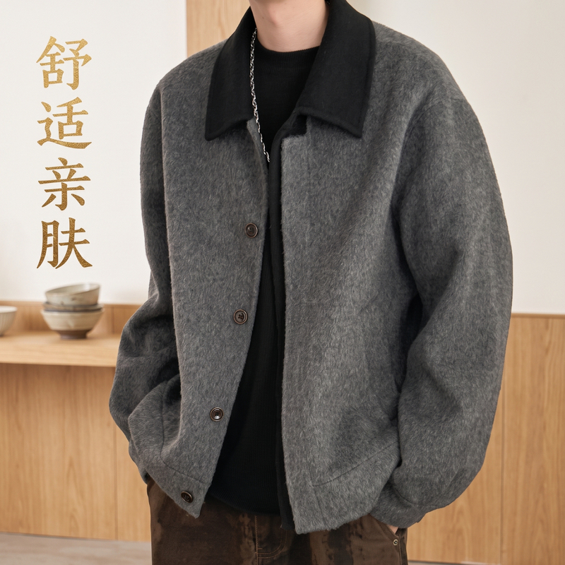 Old Money Style Woolen Jacket for Men 2026 Autumn and Winter New Style Thickened Short Wool Blend High-End Men's Clothing