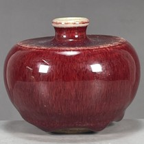 Welfare leaked study room collection of authentic porcelain and old objects from the Qing Dynasty Lang red glaze apple statue washed ornaments