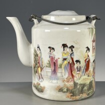 Porcelain supplies old goods collection bag old fidelity Qing Dynasty Guangxu year pastel teapot with twelve golden hairpin pattern