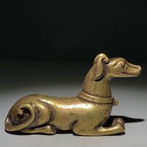 Antiques and miscellaneous antiques and second-hand collections brass puppy tea pet ornaments patinated and mellow shapes perfect collection