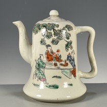 Porcelain supplies old goods collection bag old fidelity antique Qing Dynasty Tongzhi year pastel character story pattern pot