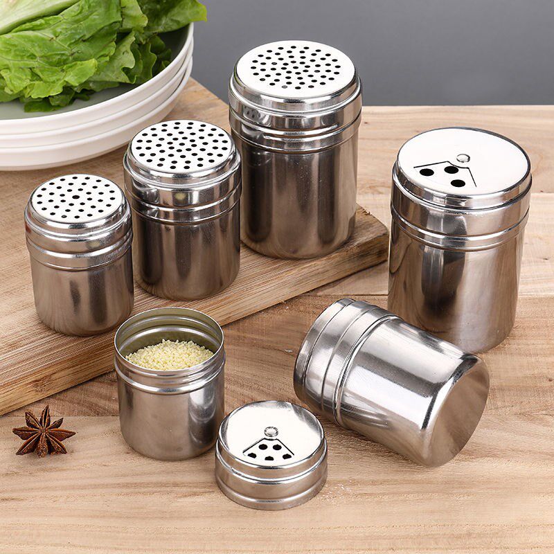 Barbecue Seasoning Jar Seasonings Bottle Pepper Zizenzo Seasoning Sprinkling Powder Bottle Tank rotary stainless steel seasoning box