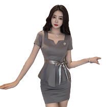 Summer new beauty salon work clothes hip-covering suits waist slimming high-end sauna masseur foot bath work clothes