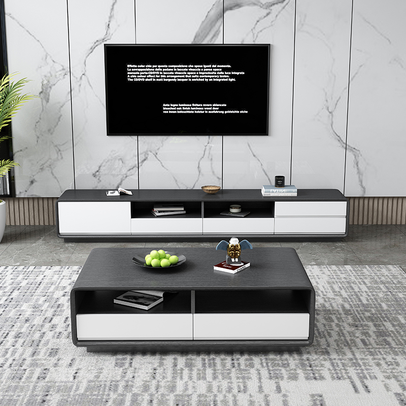 Nordic new TV cabinet coffee table combination large and small apartment living room furniture simple modern TV cabinet hollow