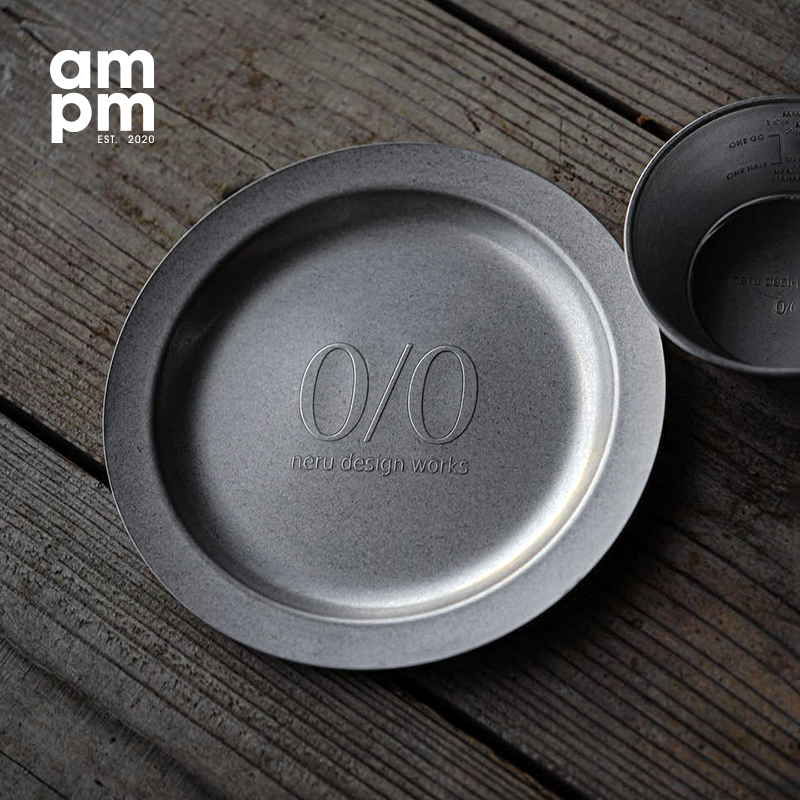 Japan 0 0 neru design camping home retro stainless steel dinner plate O-sara22 disc day style disc