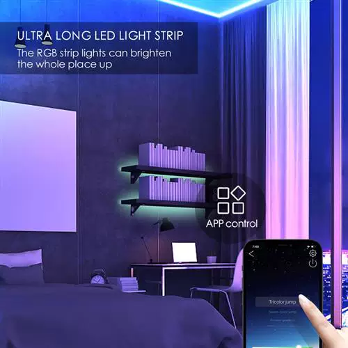 Светодиодная лампа с самоклеящейся 12V Bluetooth 5050 2835 RGB фантастический набор цветов лента света