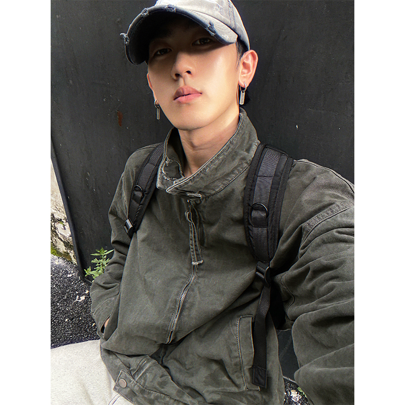 Escape from Guangfu South American-Style Retro Cleanfit Heavy-Duty Stand-Up Collar Work Jacket Men's Short Harrington Coat