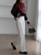 White high-waisted wide-leg jeans for women 2025 new spring fashion versatile casual slim narrow straight pants