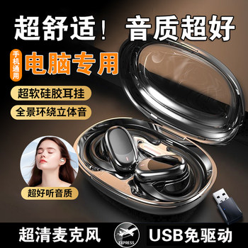Wireless Bluetooth Headset and Microphone Combo for Desktop Computers, Non-In-Ear USB Adapter for Laptops