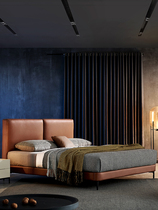 Italian Extreme Jane Genuine Leather Bed 1 8 m 1 5 m Main Bed Wedding Bed Double Man Bed Nordic Modern Minima Light Lavish Bed