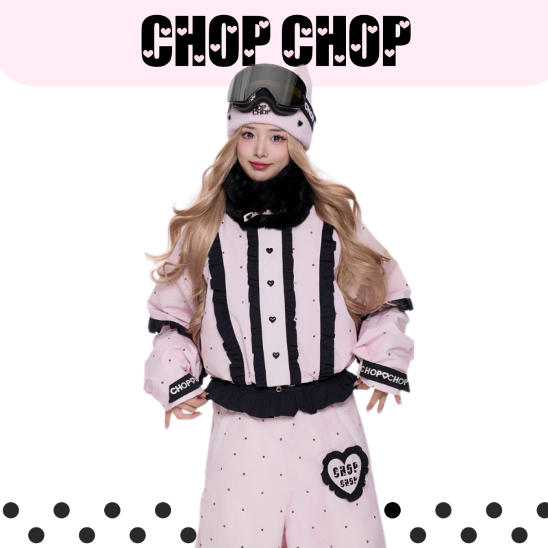 Chop Chop27 New Product【Pink Pop Art】Sweet and Cool Heavy-Duty Ski Suit Set for Men and Women, Fully Seam-Sealed and Waterproof