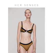 HER SENSES He Chi Sensual Series Ensemble de soutien-gorge triangulaire en V inversé en maille élastique sans couture