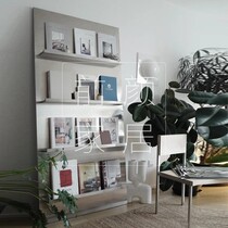 Medieval style stainless steel by the wall bookshelf multi-layer shelf industrial style net red studio magazine rack simple and modern