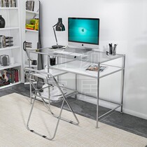 Simple modern creative ins stainless steel multi-functional dressing table bookcase integrated rental office computer desk display