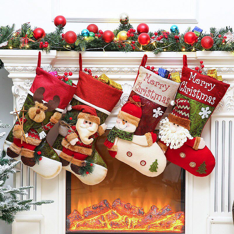 Christmas Decorations Gift Socks Children Gift Bag Ornaments Kindergarten Gift Bags Christmas Scene Placement Courtesy ^