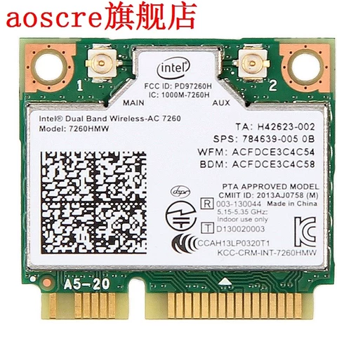 Двойной беспроводной AC 7260 Intel 7260HMW 7260AC 2,4 г/5 ГГц 8