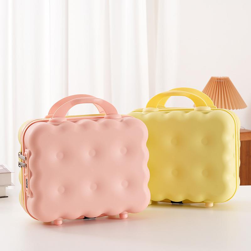 14-inch nail art case, cartoon luggage, storage case, trolley case, carry-on case, macaron-style large capacity, portable handle.