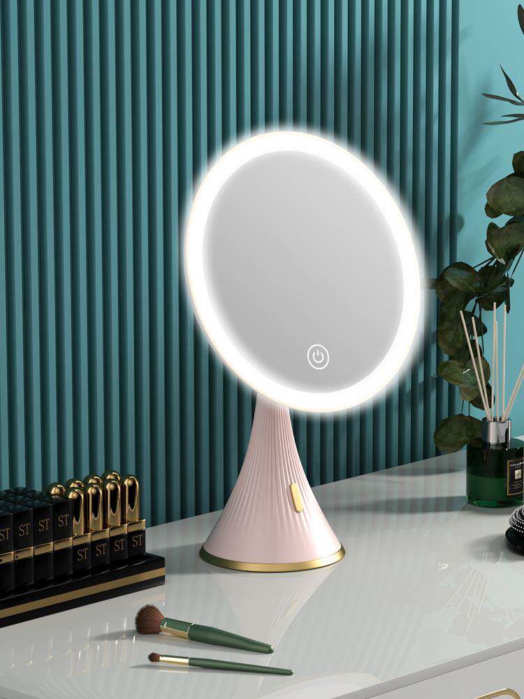 Led makeup mirror with light dressing table student dormitory desktop desktop net red portable fill light mirror small ins