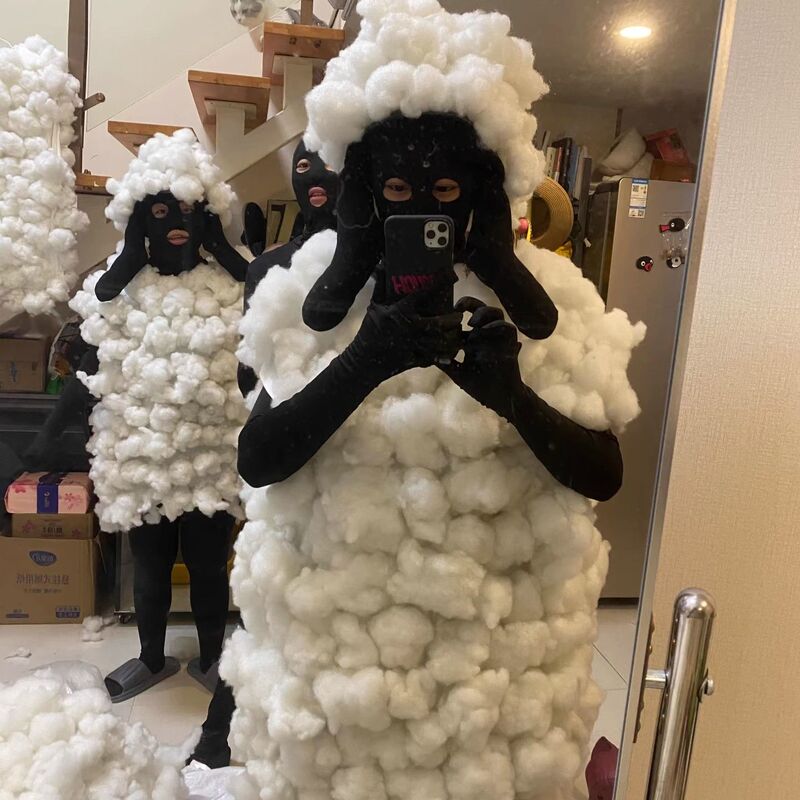 Shaun the Sheep Cosplay Shaun the Sheep Halloween Cos Costume DIY Cotton Male and Female Cartoon Character Funny Character