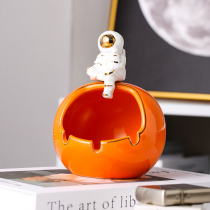 Cartoon Astronaut Ashtrays Creativity Personality Trend Home Living Room Ceramic Nordic Astronaut Smoke Cylinder Anti-Fly Ash