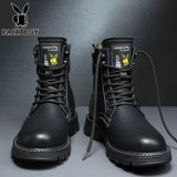 Martens, высокие утепленные удерживающие тепло сапоги в английском стиле, ботинки, из натуральной кожи, в британском стиле