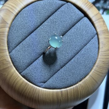Jade ring s925 silver inlaid with natural a goods electroplated 18k gold hypoallergenic