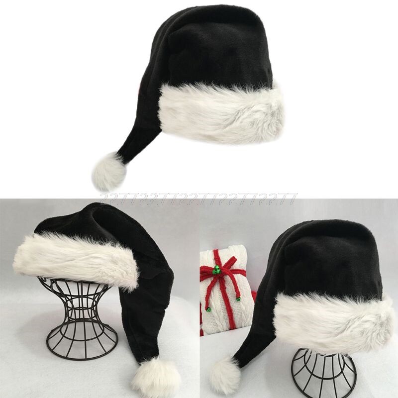 75cm 75cm Adult black plush Long Christmas Hat Xmas Costume