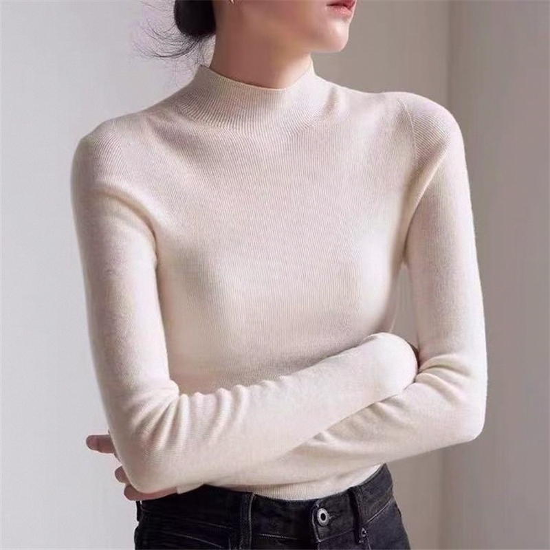 One-Piece Fleece Sweater for Women, Autumn and Winter, Half-Turtleneck, Thickened, Fashionable, Versatile Knit Top, Base Layer, Trendy One-Piece Fleece Sweater for Women, Autumn and Winter, Half-Turtleneck, Thickened, Fashionable, Versatile Knit Top, Base Layer, Trendy
