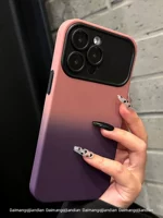 Apple, iPhone14 Pro, матовый розовый чехол для телефона, изысканный стиль, градиент, 13promax, iphone, популярно в интернете